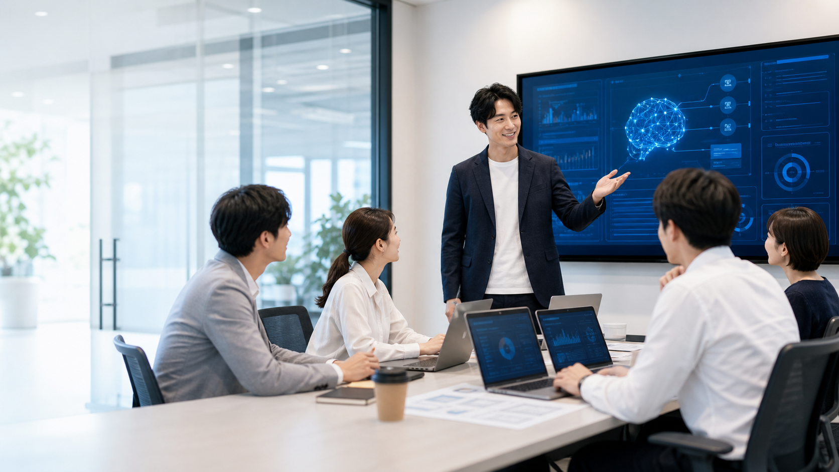 AI研修と事業開発を進めるMINAGAのチームイメージ